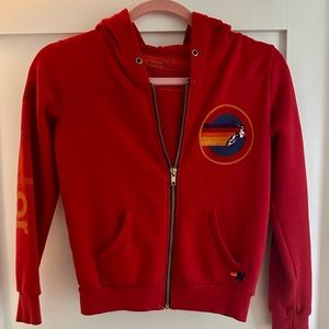 Aviator Nation Red Zip-Up Hoodie